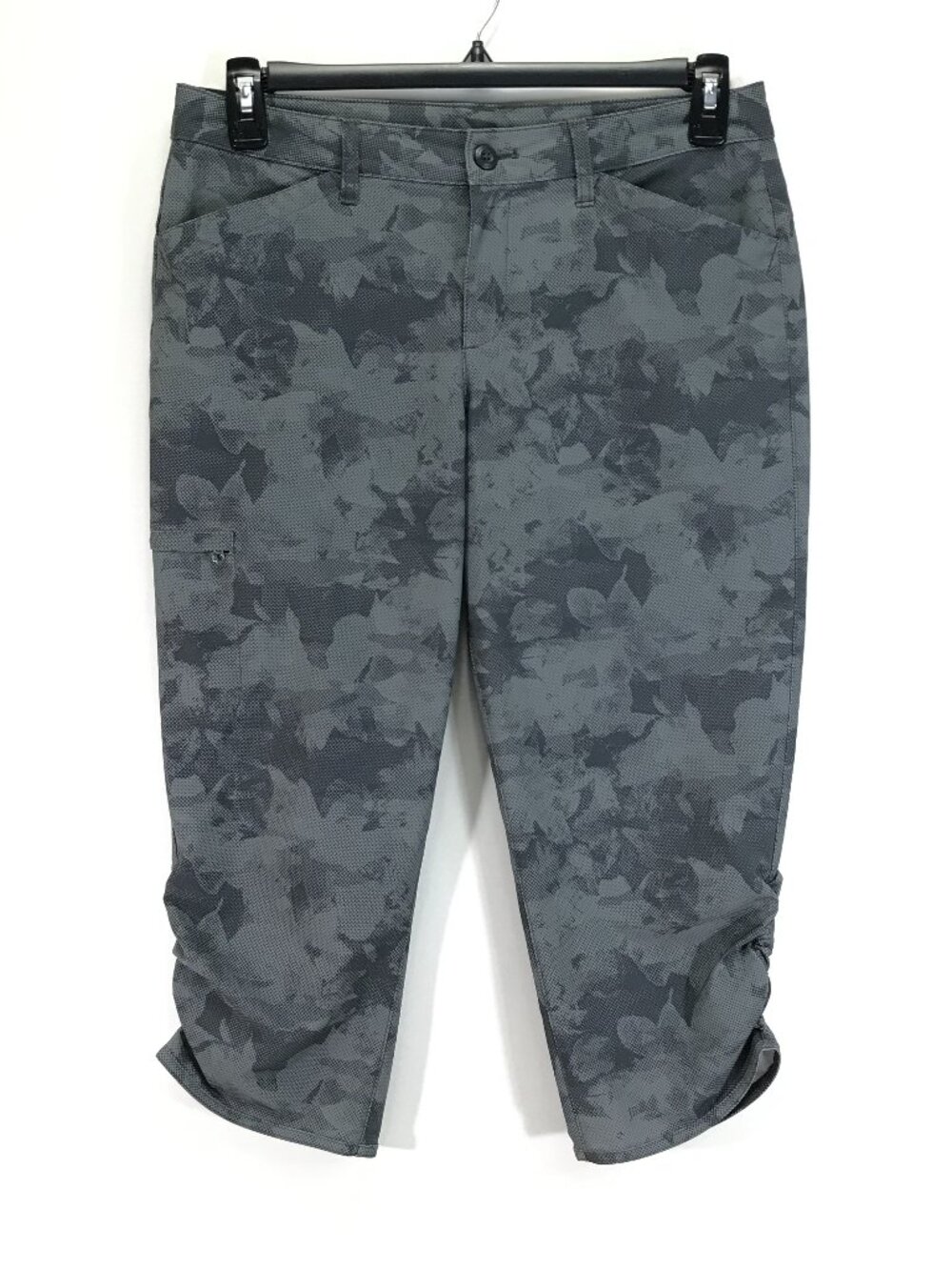 Eddie Bauer Ruched Camo Capri Women's Size 8 Cropped Pockets Stretch Outdoor
